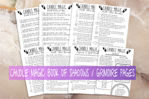 candle magic book of shadows printable pages