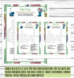 spring party game crossword puzzle printable word game