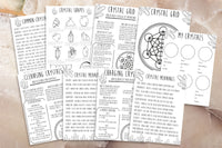 Beginner Crystals | Witchcraft Book Of Shadows Pages | Printable Grimoire Reference Sheets