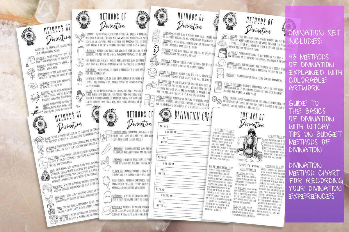 Divination Methods Book Of Shadows Witchcraft Grimoire Pages Printable ...