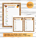printable thanksgiving party game