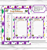 mardi gras emoji pictionary printable or virtual party game