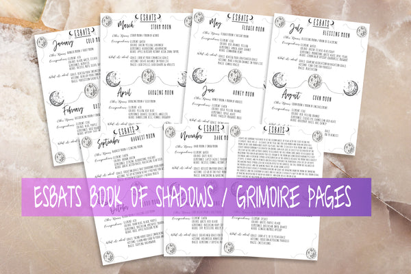 esbats for witchcraft beginners printable grimoire sheets
