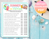 Printable Summer Party Family Vacation Reunion Game Fact Or Fiction Trivia