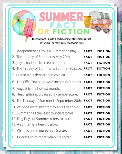 Fact Or Fiction List