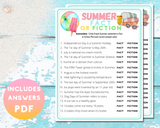 Printable Summer Party Family Vacation Reunion Game Fact Or Fiction Trivia