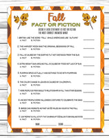 Fall autumn fact or fiction trivia quiz game for adults and kids
