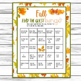 fall autumn find the guest printable bingo game