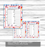 Memorial Day Finish The Phrase Game, Printable Kids Activity Sheet, Instant Download Party Idea