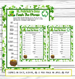 Saint Patricks Day Finish The Phrase Game, St Patricks Day Party Game,Word Game, Printable Or Virtual Game, Instant Download