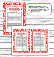 printable or virtual valentines day party game
