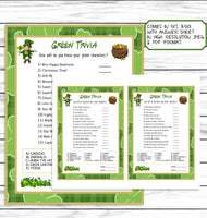 St Patricks Day Green Trivia Printable Or Virtual Party Game Instant Download