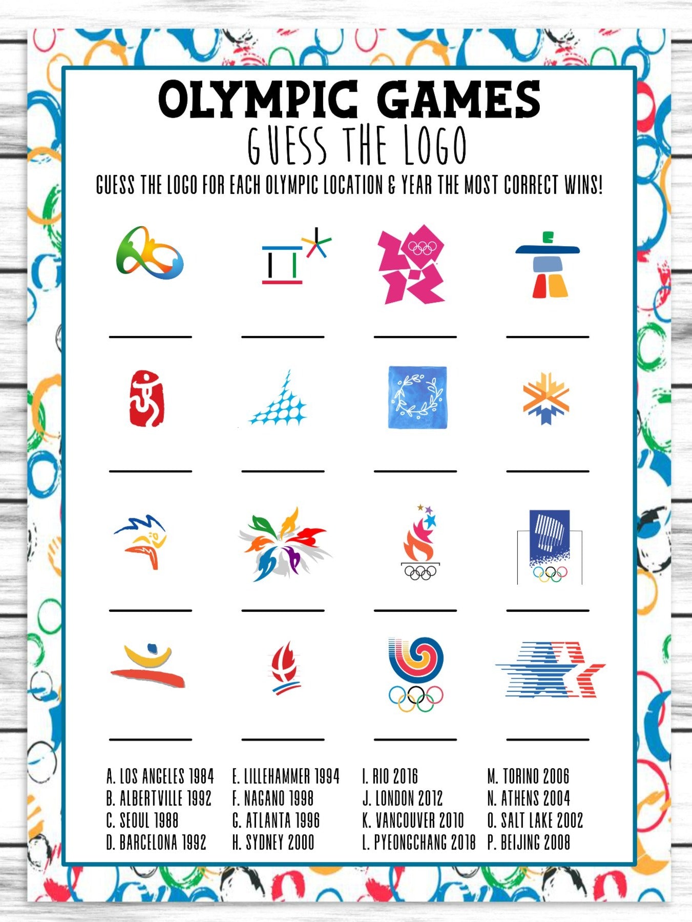 Olympics Logos Quiz Game, Printable or Virtual Olympics Activity Sheet – Enjoymyprintables olympics-logos-quiz-game-printable-or-virtual-olympics-activity-sheet-enjoymyprintables