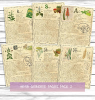 Witchy Aesthetic Herbs Book Of Shadows Witchcraft Grimoire Pages Printable