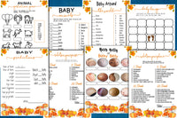 Pumpkin Halloween Baby Shower Games Package 8 Printable Games ,Fall Baby Shower, Autumn Baby Shower ,Instant Download ,Little Pumpkin