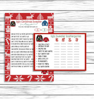 Christmas Games, Ugly Sweater Games, Christmas Party Trivia, Xmas Party Activity, Xmas Party Games, Ugly Sweater Scattergories, Holiday Game