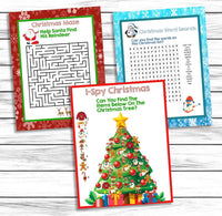 Kids Christmas Games Bundle, Christmas Games Set, Kids Game For Xmas, Childrens Winter Game, Holiday Games For Kids, I Spy, Maze