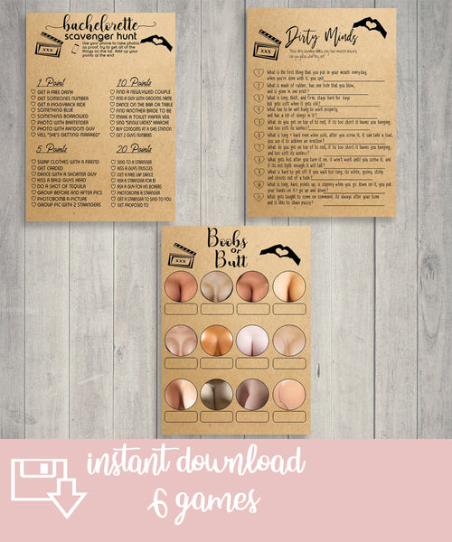 Boobs or Butts Baby Game - Blush Floral Printable Baby Shower