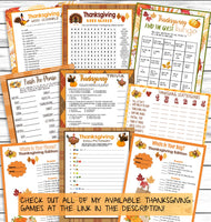 Thanksgiving Bag Purse Game, Printable Or Virtual Turkey Day Quiz For Kids & Adults,Fun Friendsgiving Trivia,Office Classroom Party