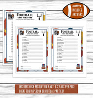 Football Word Scramble, Printable Or Virtual Football Party Game For Kids & Adults, Ideas, Instant Download Activity, Office Classroom Party