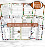 12 Printable Or Virtual Football Party Games For Kids & Adults, Favors, Decor, Ideas, Instant Download Activity, Office Or Classroom Party