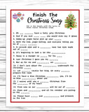 Finish The Song Christmas Game, Xmas Songs, Printable Or Virtual Holiday Party Game For Kids & Adults, Classroom Office Party Activity