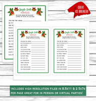 Christmas Jingle Mingle Game, Printable Or Virtual Holiday Party Game For Kids & Adults, Classroom Office Party Activity, Xmas Ice Breaker
