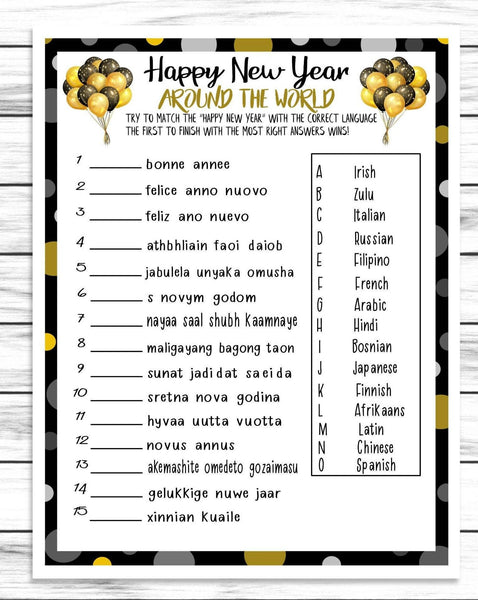 New Years Trivia Quiz Game, Printable Or Virtual Holiday Party Game For Kids & Adults, Classroom Office Party Activity, Fun NYE Game
