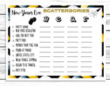 New Years Scattergories Game, Printable Or Virtual Holiday Party Game For Kids & Adults, Classroom Office Party Activity, Fun NYE Word Game