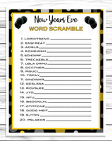 New Years Eve Word Scramble Game, Printable Or Virtual Holiday Party Game For Kids & Adults, Classroom Office Party Activity, NYE Jumble