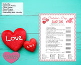Candy Quiz Trivia Game -Classroom Office Valentines Day Party Game For Kids & Adults - Printable Or Virtual Instant Download