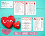 Valentine Day 8 Trivia Emoji Game Set Bundle -Classroom Office Party Game For Kids & Adults - Printable Or Virtual Instant Download Activity
