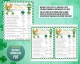 Printable St Patricks Day Irish Trivia Game, Irish Quiz, St Paddys Office Classroom Activity, Kids & Adults Saint Pattys Party