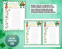 10 St Patricks Day Printable Party Games, St Paddys Office Classroom Activity Set, Irish Games, Kids & Adults Saint Pattys Virtual Party