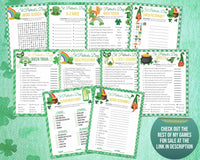 St Patricks Day Riddles Printable Game, St Paddys Office Classroom Activity, Irish Quiz, Kids & Adults Saint Pattys Party Match Trivia Game