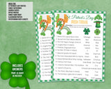 Printable St Patricks Day Irish Trivia Game, Irish Quiz, St Paddys Office Classroom Activity, Kids & Adults Saint Pattys Party