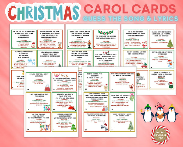 Christmas Carol Finish Lyrics Game, Xmas Song Cards, Printable Holiday – Enjoymyprintables christmas-carol-finish-lyrics-game-xmas-song-cards-printable-holiday-enjoymyprintables