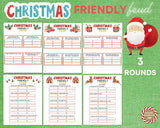 Family Friendly Feud Christmas Trivia Printable Game, Christmas Day Eve Fun Game, Holiday Party Quiz, Adults Kids Work School Activity Idea