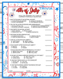 Printable July 4th Trivia Game | Instant Download Activity | Kids Or Adults Party Quiz