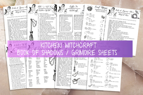 Kitchen Witch Book Of Shadows Witchcraft Grimoire Printable Set
