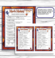 March Madness Party Trivia Game, Basketball Trivia, NCAA Trivia, Printable Or Virtual Game, Instant Download