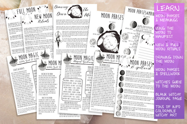 Moon Magic Book Of Shadows Pages Witchcraft Grimoire Printable Set –  Enjoymyprintables