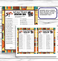 March Madness NCAA Location Quiz,March Madness Party Game,College Basketball NCAA Team Game,Printable or Virtual,Instant Download