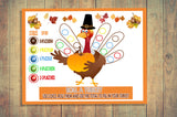 kids thanksgiving game roll a turkey dice game