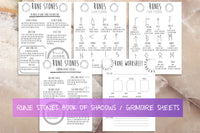 rune stones witchcraft book of shadows printable grimoire set