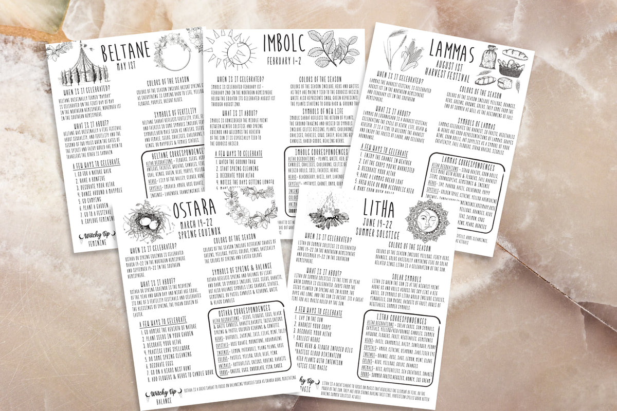 Sabbats Book Of Shadows Witchcraft Beginners Grimoire Basics Printable ...