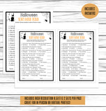 printable or virtual halloween scary movie game for classroom and office parties