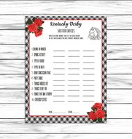 Kentucky Derby Fun Party Games | Scattergories, Word Search, Kids Or Adults Family Activity Set