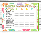 Easter Scattergories Word Party Game For Kids Teens Adults And Seniors Easter Activity