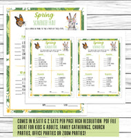 spring party scavenger hunt game printable or virtual